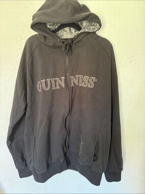 Guinness Full-Zip Hooded Sweatshirt Size XL